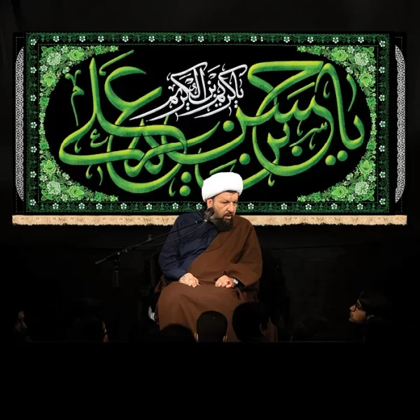 طرح بنر و کتیبه پشت منبری آخر صفر و شهادت امام حسن مجتبی (ع) یا حسن بن علی