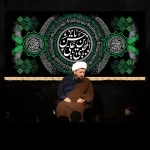 طرح بنر و کتیبه پشت منبری شهادت امام حسن مجتبی (ع)  حسن بن علی المجتبی سبز و مشکی