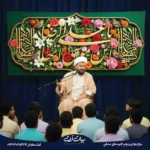 طرح بنر و کتیبه ولادت امام رضا (ع) زمینه سبز گلدار یا علی بن موسی الرضا 8002
