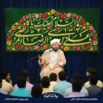 طرح بنر و کتیبه ولادت امام رضا (ع) زمینه سبز گلدار ولادت امام رضا مبارک 8015