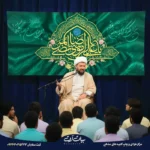 طرح بنر و کتیبه ولادت امام رضا (ع) زمینه سبز فیروزه‌ای کتیبه طلایی یا امام رضا علیه السلام 8031