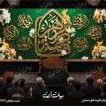 طرح بنر و کتیبه پشت منبری ایام فاطمیه شهادت حضرت فاطمه زهرا (س)