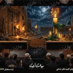طرح بنر و کتیبه پشت منبری ایام فاطمیه شهادت حضرت فاطمه زهرا (س)