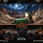 طرح بنر و کتیبه پشت منبری ایام فاطمیه شهادت حضرت فاطمه زهرا (س)