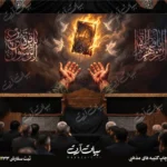 طرح بنر و کتیبه پشت منبری ایام فاطمیه شهادت حضرت فاطمه زهرا (س)