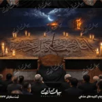 طرح بنر و کتیبه پشت منبری ایام فاطمیه شهادت حضرت فاطمه زهرا (س)